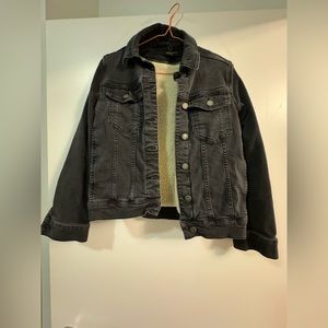 All saints black denim jacket with detachable inner liner